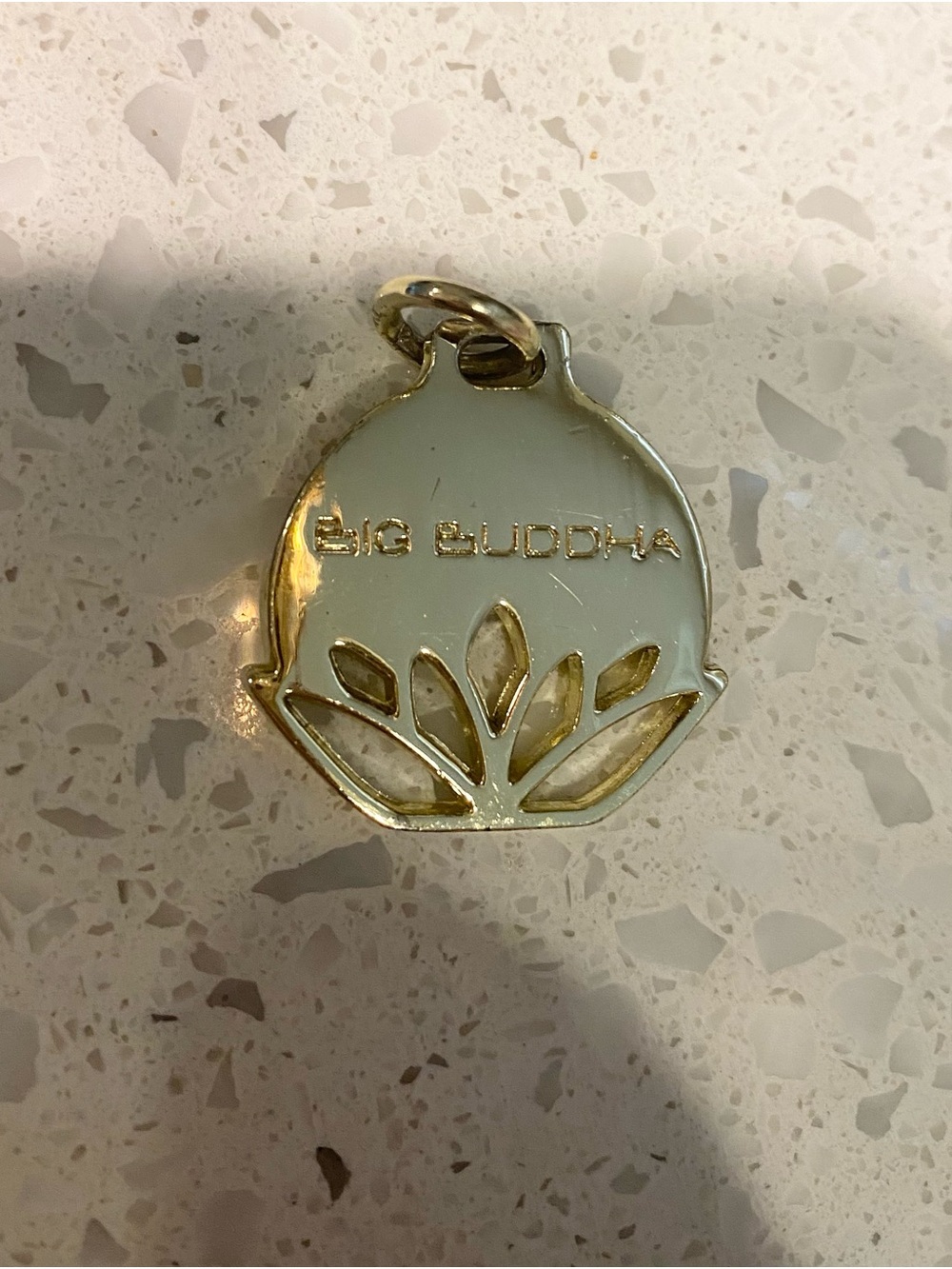 Big Buddha Gold tone Charm Pendant with normal wear